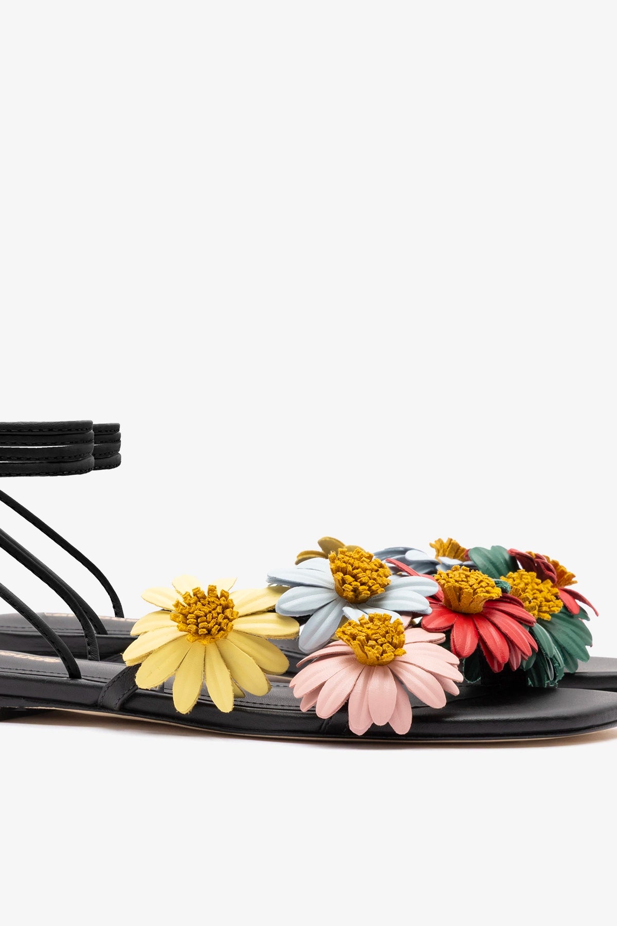 Black Leather Flat Sandal Fiore – Larroude Black Leather Flat Sandal Fiore – Larroude
