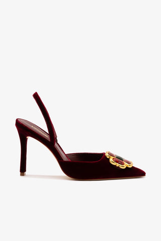 Chrissy Pump In Wine Velvet