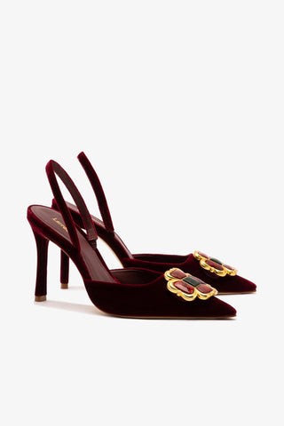 Chrissy Pump In Wine Velvet