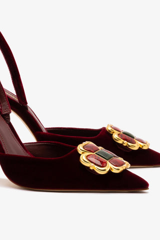 Chrissy Pump In Wine Velvet