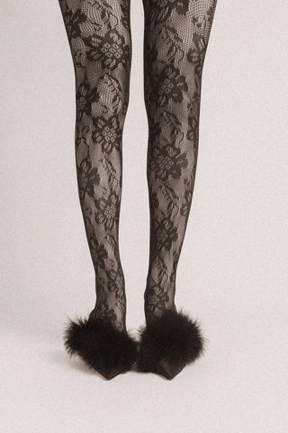 Plume Pump Black Satin Pump Larroudé