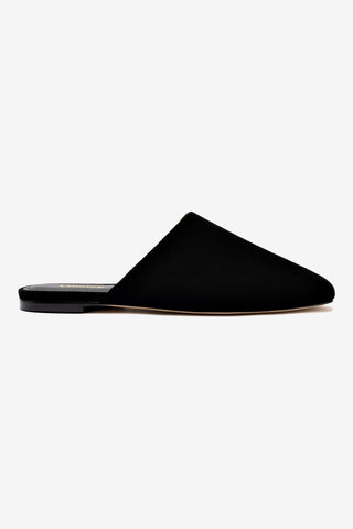 Venice Flat Mule and Pouch Kit In Black Suede