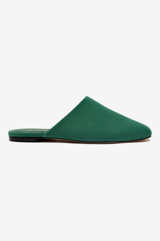 Venice Flat Mule and Pouch Kit In Emerald Suede