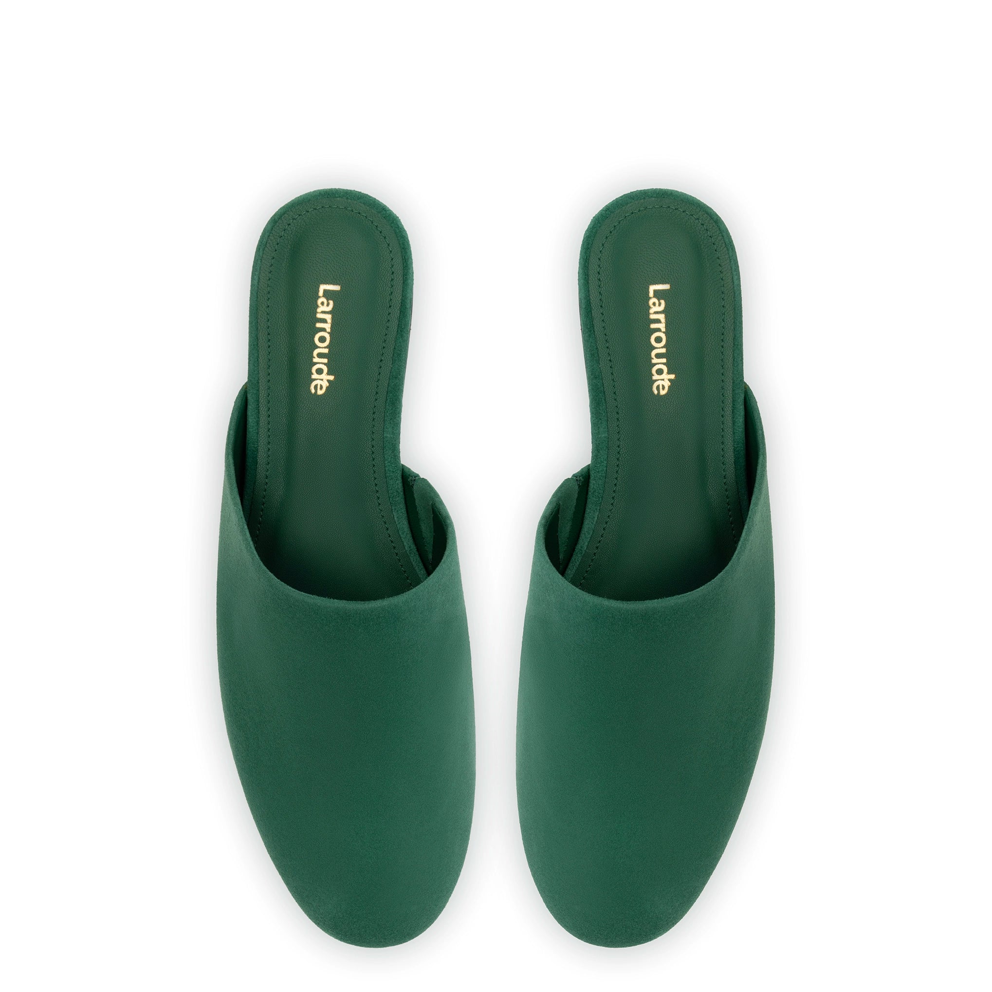 Venice Flat Mule and Pouch Kit In Emerald Suede