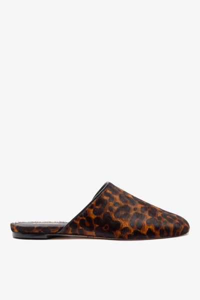 Venice Flat Mule In Leopard Print Calf Hair - Flats - Larroudé