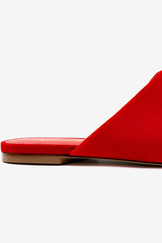 Venice Flat Mule and Pouch Kit In Scarlet Suede