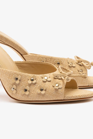 Jasmine Hi Mule In Beige Raffia