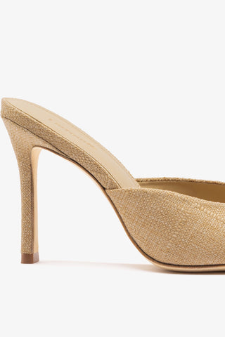 Jasmine Hi Mule Beige Raffia Mule Larroudé