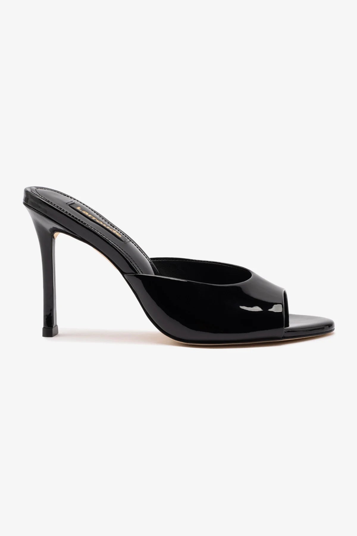 Jasmine Hi Mule In Black Leather – Larroude - Main Image