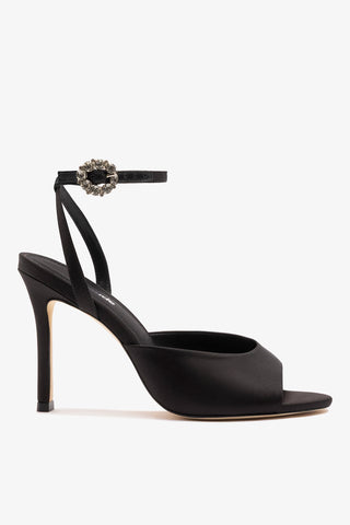 Jasmine Sandal Black Satin Sandal Larroudé