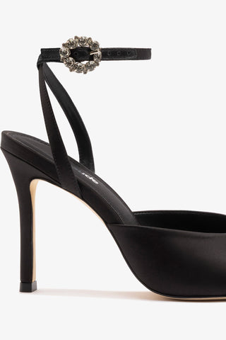 Jasmine Sandal Black Satin Sandal Larroudé