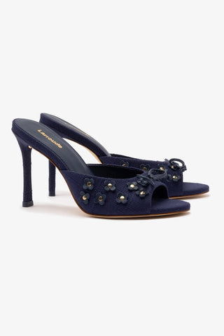 Jasmine Hi Mule In Navy Raffia