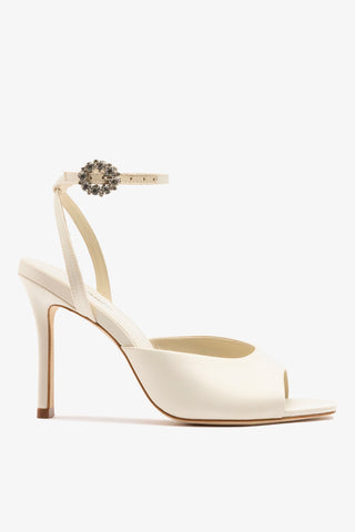Jasmine Sandal White Satin Sandal Larroudé