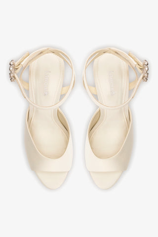 Jasmine Sandal White Satin Sandal Larroudé