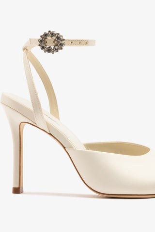 Jasmine Sandal White Satin Sandal Larroudé