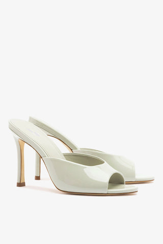 Jasmine Hi Mule Gray Patent Leather Mule Larroudé