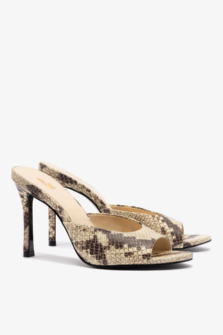 Jasmine Hi Mule In Snake Printed Neutral