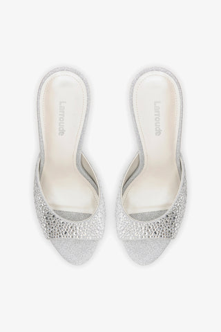 Jasmine Hi Mule Crystal Silver Mule Larroudé