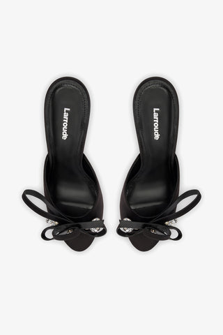 Rosett Mule In Black Satin