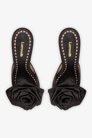 Scarlet Mule In Black SatIn