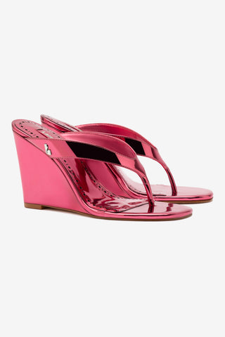 Gaia Wedge Sandal In French Rose Specchio