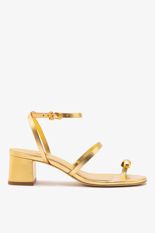 Biarritz Block In Gold Metallic Leather