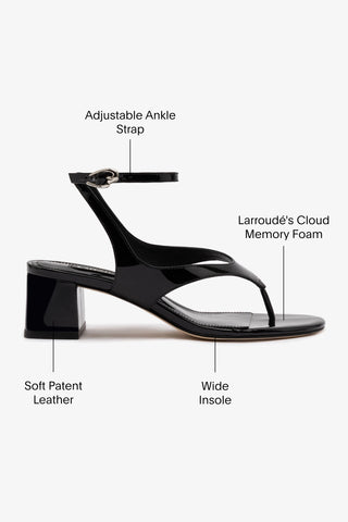 Gaia Block Sandal In Black Leather