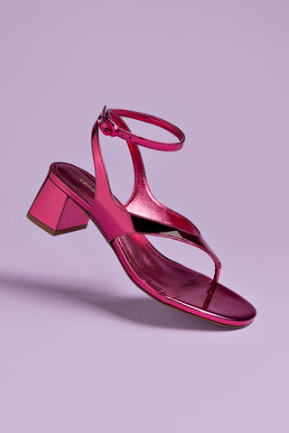 Gaia Block Sandal In French Rose Specchio