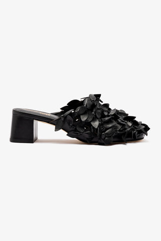 Larroudé x Jonathan Cohen Dew Drop Mule In Black Leather