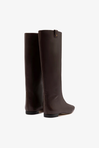 Alexis Flat Boot In Brown Leather