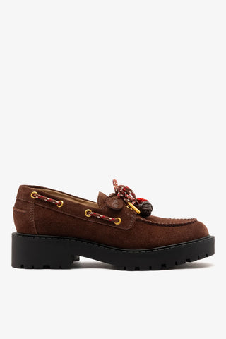 Cyprus Lugsole Loafer Brown Suede Loafer Larroudé