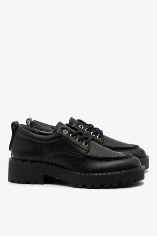 London Lace Up Loafer In Black Leather