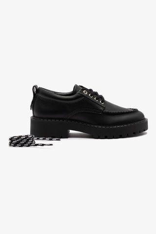 London Lace Up Loafer In Black Leather