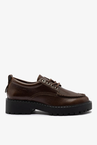 London Lace Up Loafer In Brown Leather