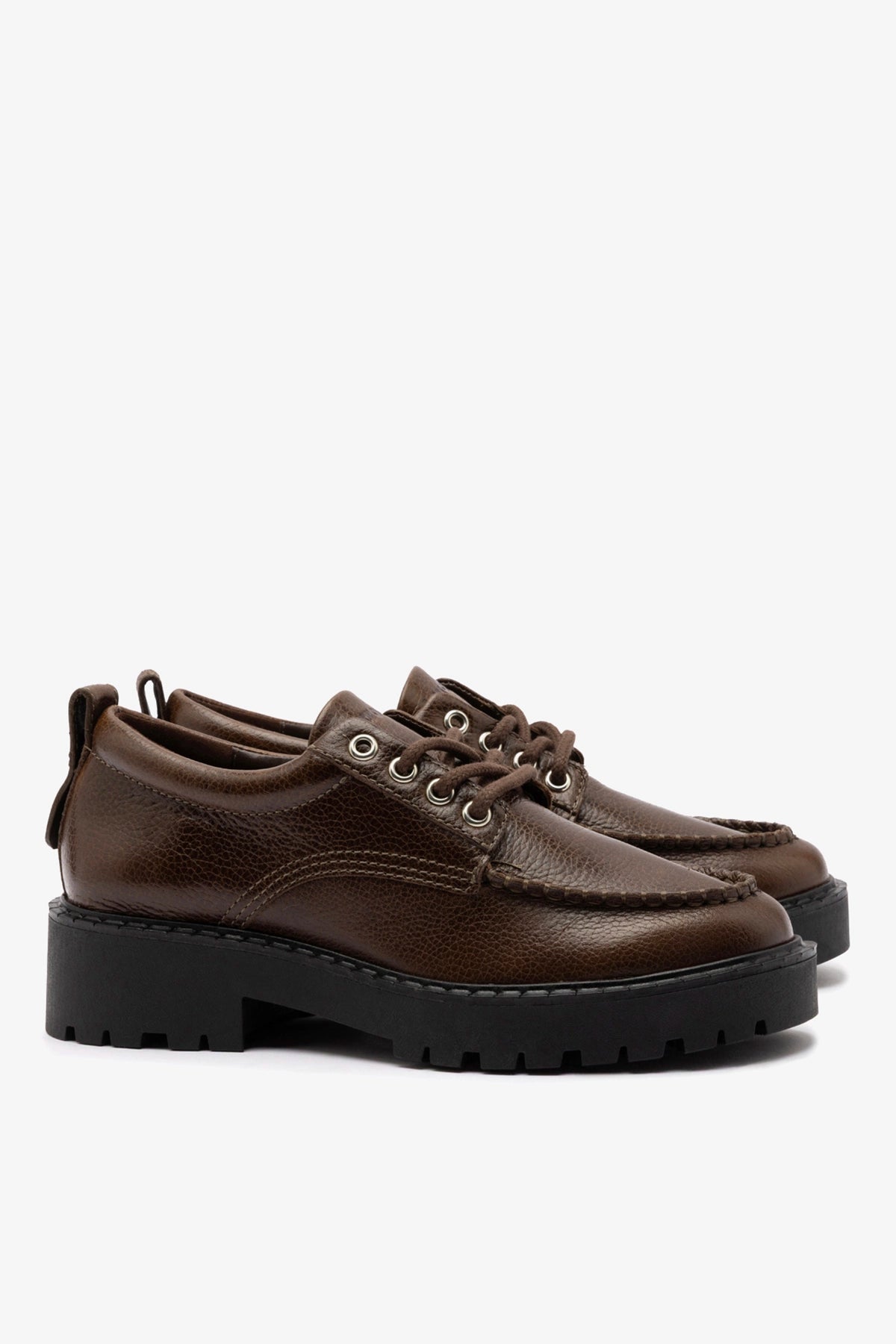 London Lace Up Loafer In Brown Leather Larroude London Lace Up Loafer In Brown Leather Larroude
