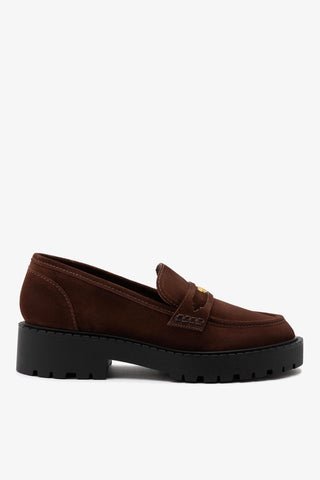 Suki Lugsole Loafer In Brown Suede