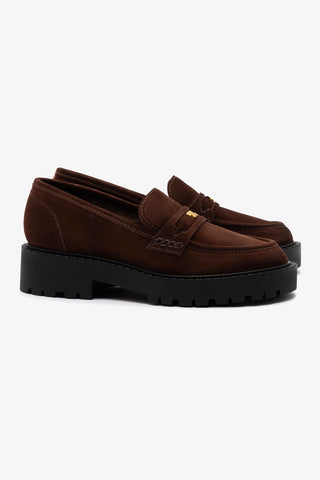 Suki Lugsole Loafer In Brown Suede