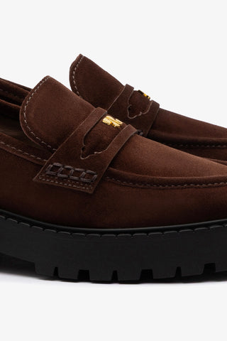 Suki Lugsole Loafer In Brown Suede
