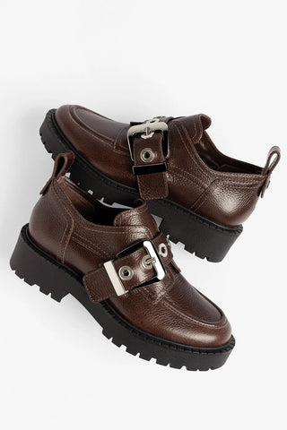 Stewart Lugsole Loafer Brown Leather Loafer Larroudé