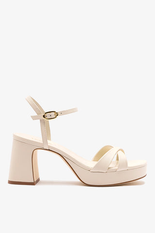 Bianca Low Sandal In Ivory Leather