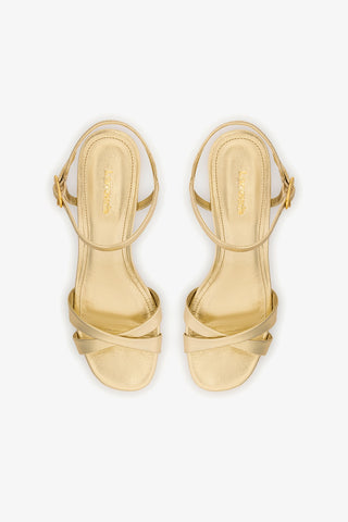 Bianca Low Sandal In Gold Metallic Leather