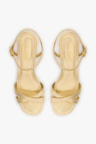 Bianca Low Sandal In Gold Metallic Leather