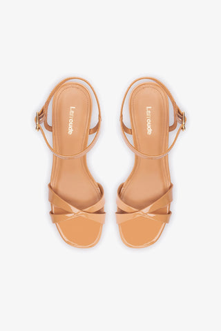Bianca Low Sandal In Tan Patent Leather