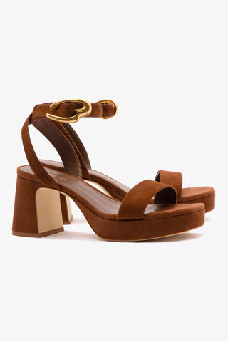 Dolly Verona Low Sandal In Burnt Umber Leather