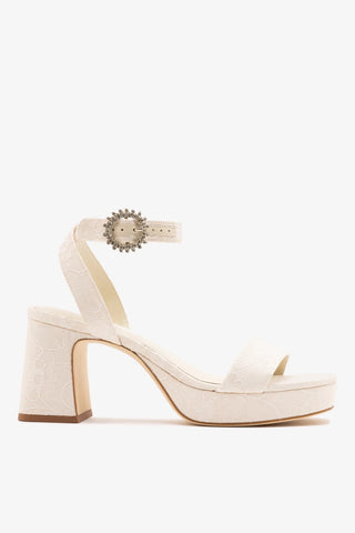 Larroudé x Markarian: Dolly Low Sandal White Lace Sandal Larroudé x Markarian