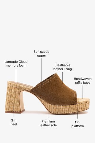 Dolly Low Mule Russet Suede Mule Larroudé