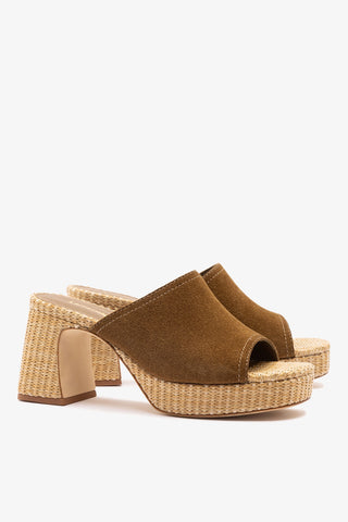 Dolly Low Mule Russet Suede Womens - Shoes - Mules Larroudé