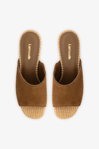 Dolly Low Mule Russet Suede Womens - Shoes - Mules Larroudé