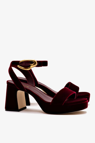 Dolly Verona Low Sandal In Wine Velvet
