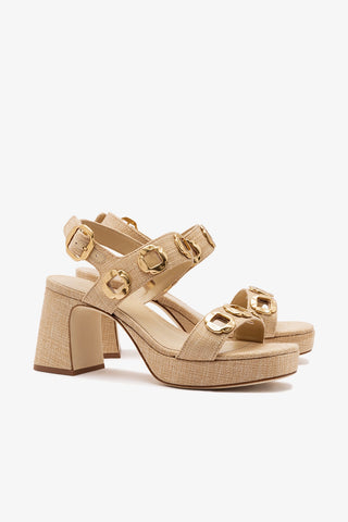 Milan Dolly Low In Beige Raffia